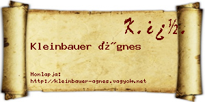 Kleinbauer Ágnes névjegykártya